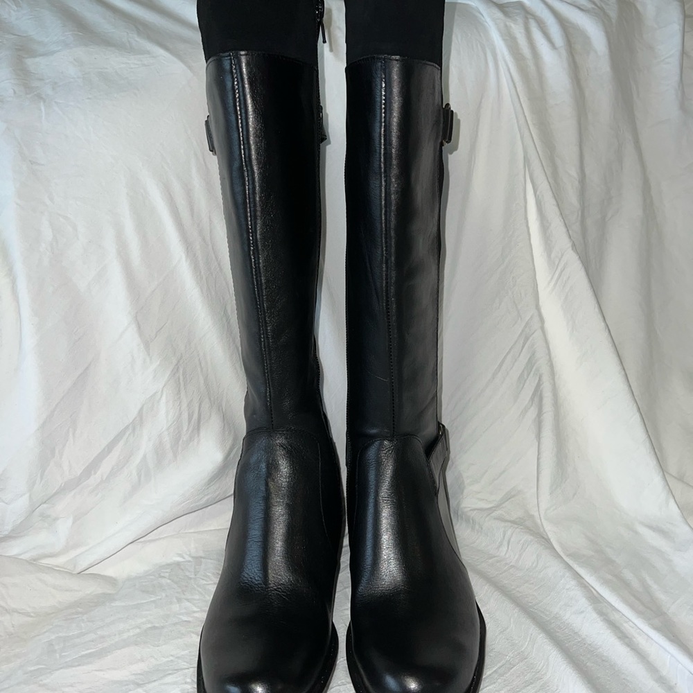 Easy Spirit black leather/suede knee high boots 6.5